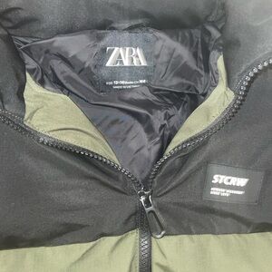ZARA Boys Black and Green Jacket